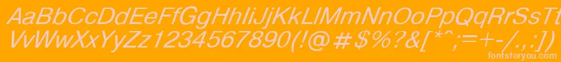 Helvdli Font – Pink Fonts on Orange Background