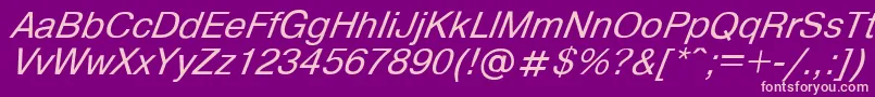 Helvdli Font – Pink Fonts on Purple Background