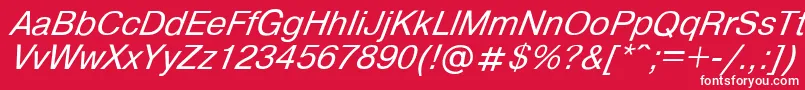 フォントHelvdli – 赤い背景に白い文字