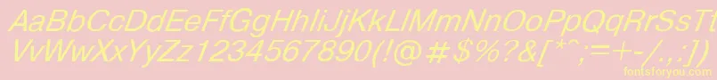 Helvdli Font – Yellow Fonts on Pink Background