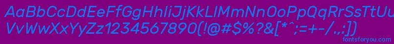 RubikItalic Font – Blue Fonts on Purple Background