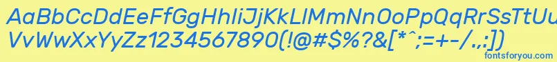 RubikItalic Font – Blue Fonts on Yellow Background