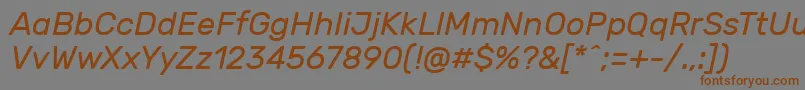 RubikItalic-fontti – ruskeat fontit harmaalla taustalla