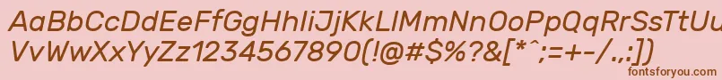 RubikItalic Font – Brown Fonts on Pink Background