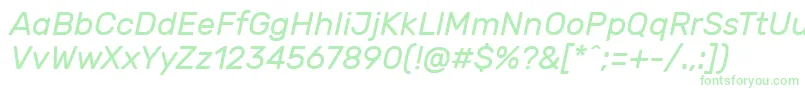 RubikItalic Font – Green Fonts on White Background