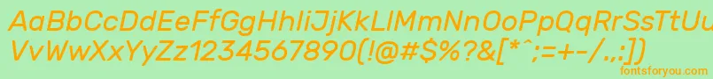 RubikItalic Font – Orange Fonts on Green Background