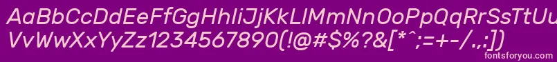 RubikItalic Font – Pink Fonts on Purple Background