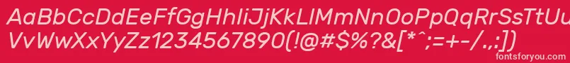 RubikItalic Font – Pink Fonts on Red Background