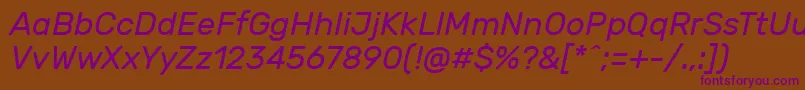 RubikItalic Font – Purple Fonts on Brown Background