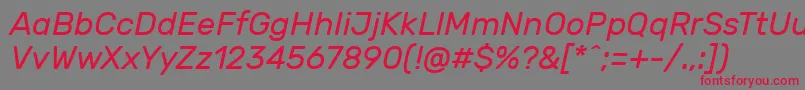 RubikItalic Font – Red Fonts on Gray Background
