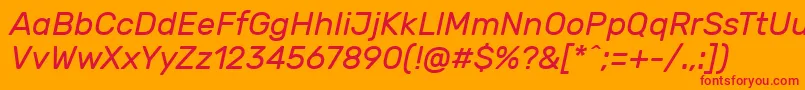 RubikItalic Font – Red Fonts on Orange Background