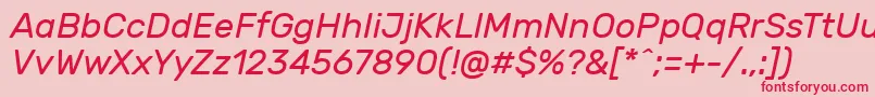 RubikItalic Font – Red Fonts on Pink Background