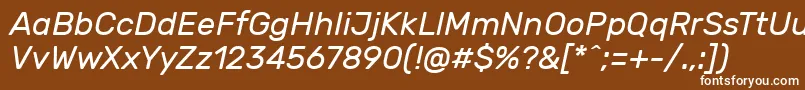 RubikItalic Font – White Fonts on Brown Background