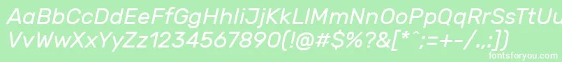 RubikItalic Font – White Fonts on Green Background