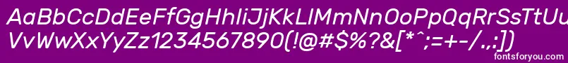 RubikItalic Font – White Fonts on Purple Background