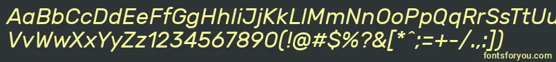 RubikItalic Font – Yellow Fonts on Black Background