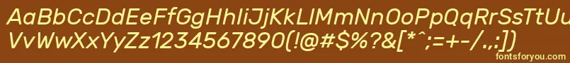 RubikItalic Font – Yellow Fonts on Brown Background