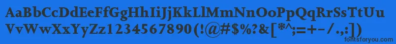 Шрифт JoannaMtExtrabold – чёрные шрифты на синем фоне