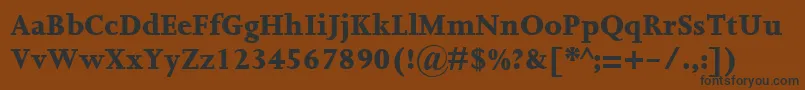 Czcionka JoannaMtExtrabold – czarne czcionki na brązowym tle