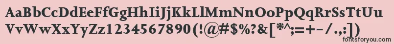 フォントJoannaMtExtrabold – ピンクの背景に黒い文字