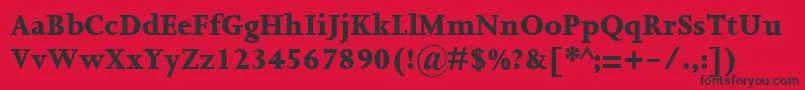 Czcionka JoannaMtExtrabold – czarne czcionki na czerwonym tle