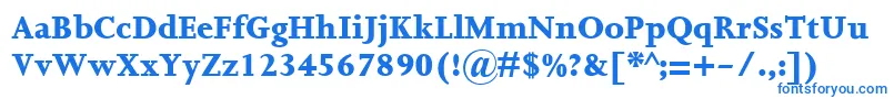 フォントJoannaMtExtrabold – 白い背景に青い文字