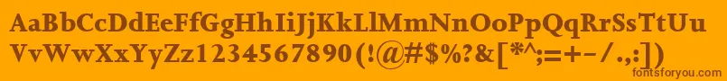 Czcionka JoannaMtExtrabold – brązowe czcionki na pomarańczowym tle