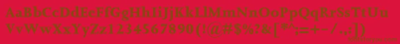 JoannaMtExtrabold-fontti – ruskeat fontit punaisella taustalla