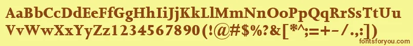 JoannaMtExtrabold-fontti – ruskeat fontit keltaisella taustalla