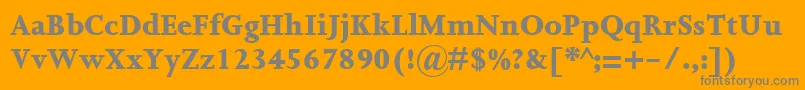 Czcionka JoannaMtExtrabold – szare czcionki na pomarańczowym tle