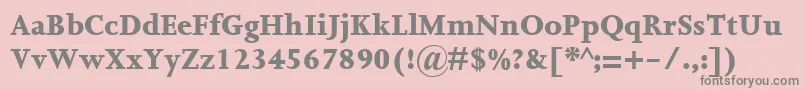 JoannaMtExtrabold-fontti – harmaat kirjasimet vaaleanpunaisella taustalla