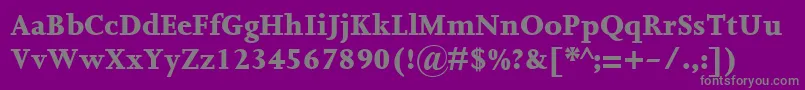 JoannaMtExtrabold-fontti – harmaat kirjasimet violetilla taustalla