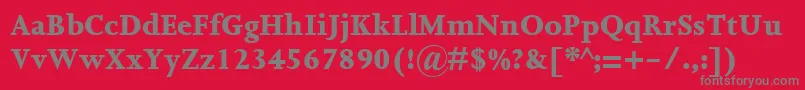 フォントJoannaMtExtrabold – 赤い背景に灰色の文字