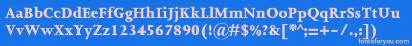フォントJoannaMtExtrabold – ピンクの文字、青い背景