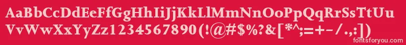 JoannaMtExtrabold-fontti – vaaleanpunaiset fontit punaisella taustalla