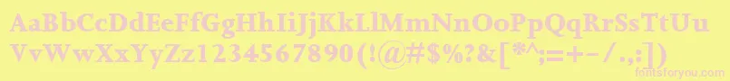JoannaMtExtrabold Font – Pink Fonts on Yellow Background