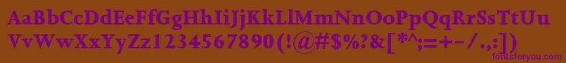 Czcionka JoannaMtExtrabold – fioletowe czcionki na brązowym tle