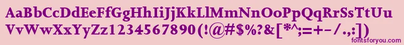 JoannaMtExtrabold-fontti – violetit fontit vaaleanpunaisella taustalla