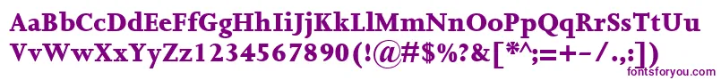 フォントJoannaMtExtrabold – 白い背景に紫のフォント