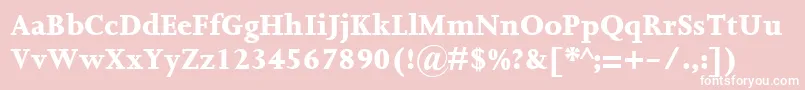 フォントJoannaMtExtrabold – ピンクの背景に白い文字