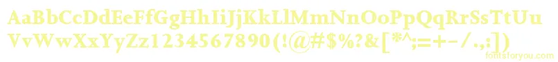 Czcionka JoannaMtExtrabold – żółte czcionki na białym tle