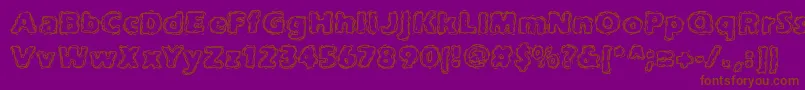 JoltOfCaffeineBrk-Schriftart – Braune Schriften auf violettem Hintergrund