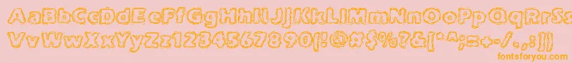 JoltOfCaffeineBrk-Schriftart – Orangefarbene Schriften auf rosa Hintergrund