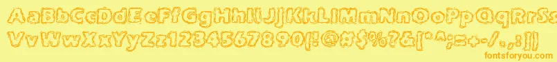 JoltOfCaffeineBrk Font – Orange Fonts on Yellow Background