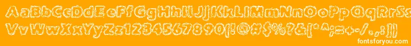 JoltOfCaffeineBrk-Schriftart – Weiße Schriften auf orangefarbenem Hintergrund