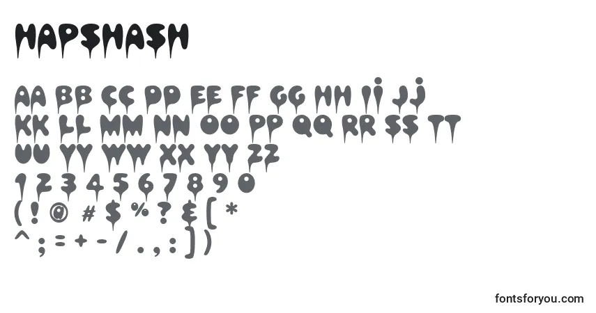 Schriftart Hapshash – Alphabet, Zahlen, spezielle Symbole