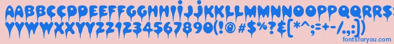 Hapshash Font – Blue Fonts on Pink Background