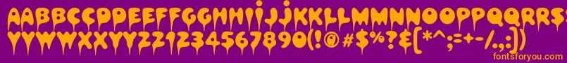Czcionka Hapshash – pomarańczowe czcionki na fioletowym tle