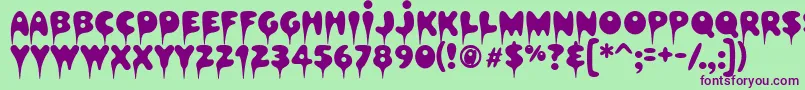 Hapshash Font – Purple Fonts on Green Background
