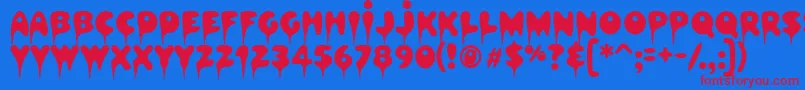 Hapshash Font – Red Fonts on Blue Background